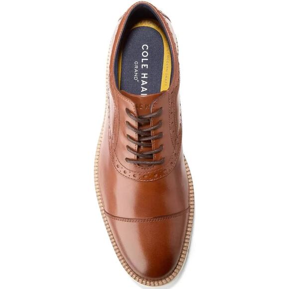 Cole Haan Men\'s Flexgrand+ Cap Oxford Shoes (British Tan) - Size 13
